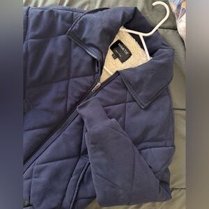 Mila & tiff Navy Quilted Zip-Up Jacket